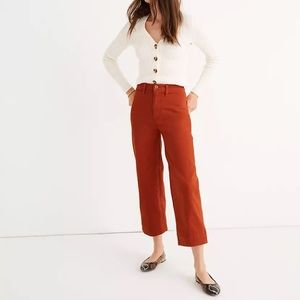 Slim Emmett Wide-Leg Crop Pants in Russet